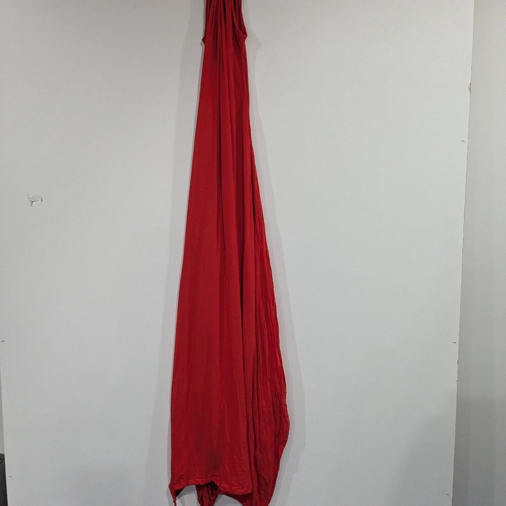 Lococina Halter Dress with Drawstring at Bottom Red One Size